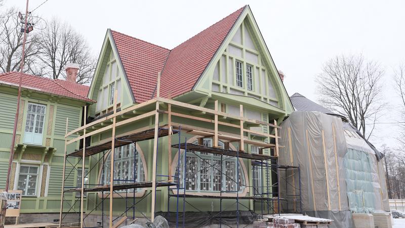 Особняк Гаусвальд в ходе реставрации, март 2019  Фото: пресс-служба Губернатора Санкт-Петербурга