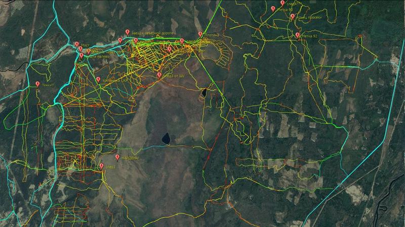 Треки поисковых групп  Фото: »ЭКСТРЕМУМ, объединение добровольных спасателей