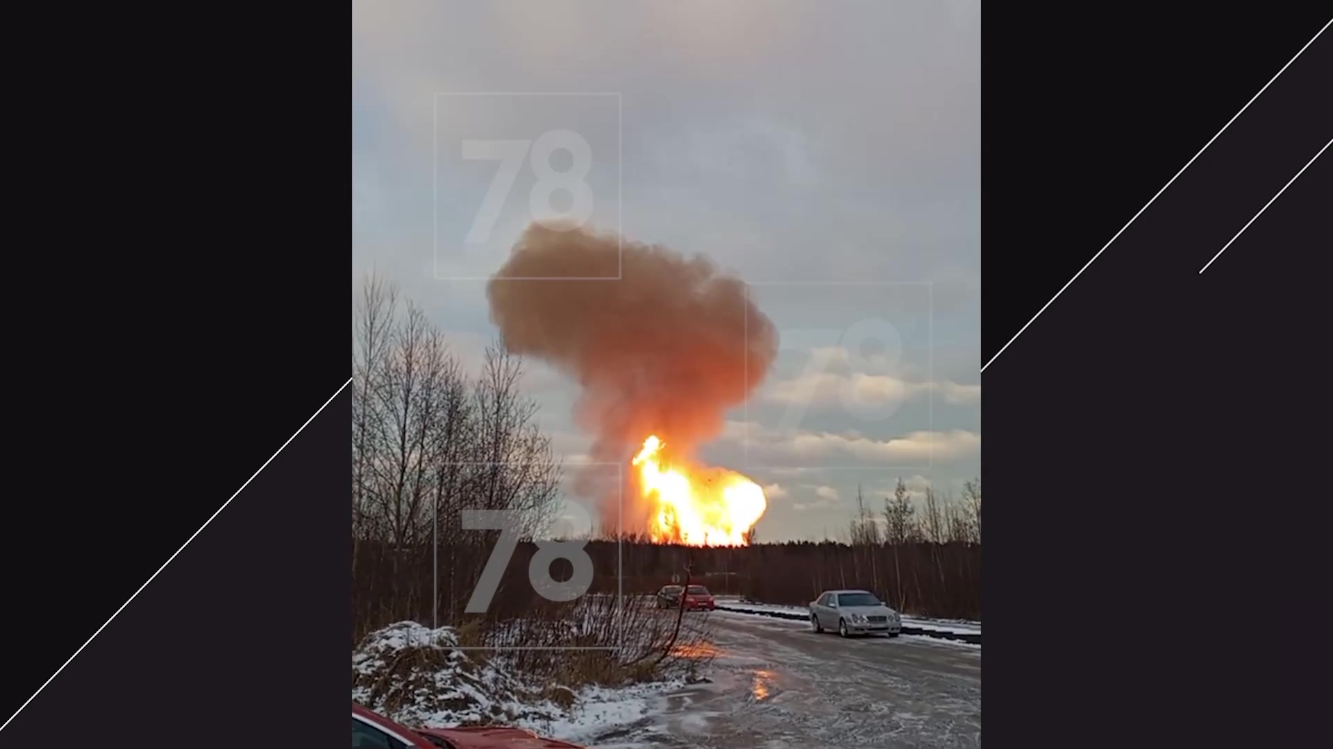 Причиной крупного пожара во Всеволожском районе мог стать взрыв газа – видео