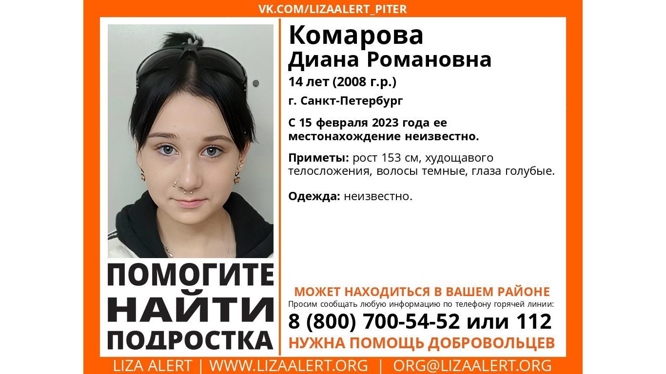 В Петербурге ищут пропавшую в середине февраля 14-летнюю девочку