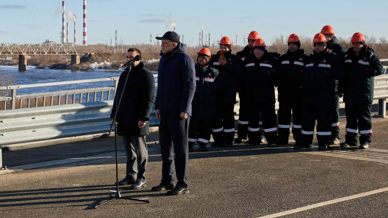 В Киришах запустили движение по новому мосту через Волхов – видео