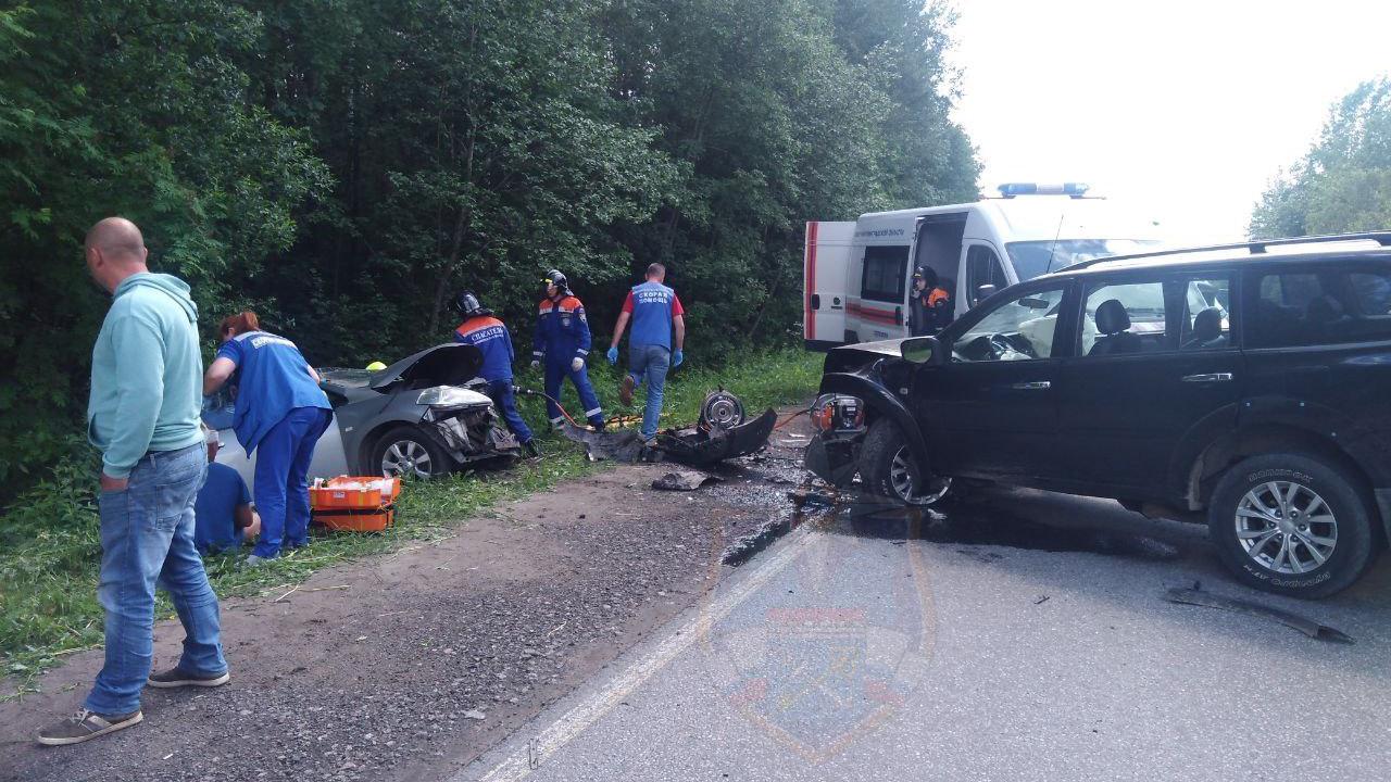 Два человека пострадали в лобовом ДТП в Тосно