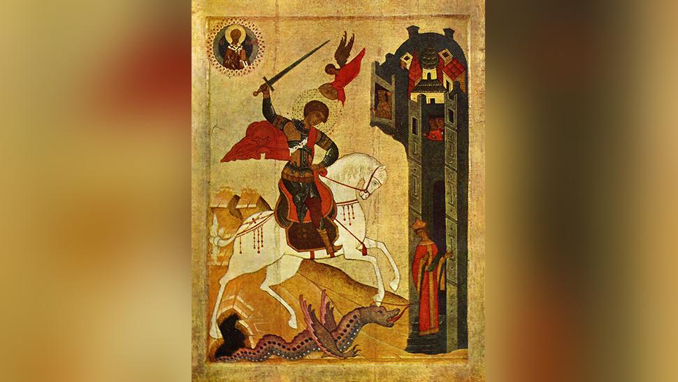 Икона «Чудо Георгия о змие». XV век  Фото: общественное достояние