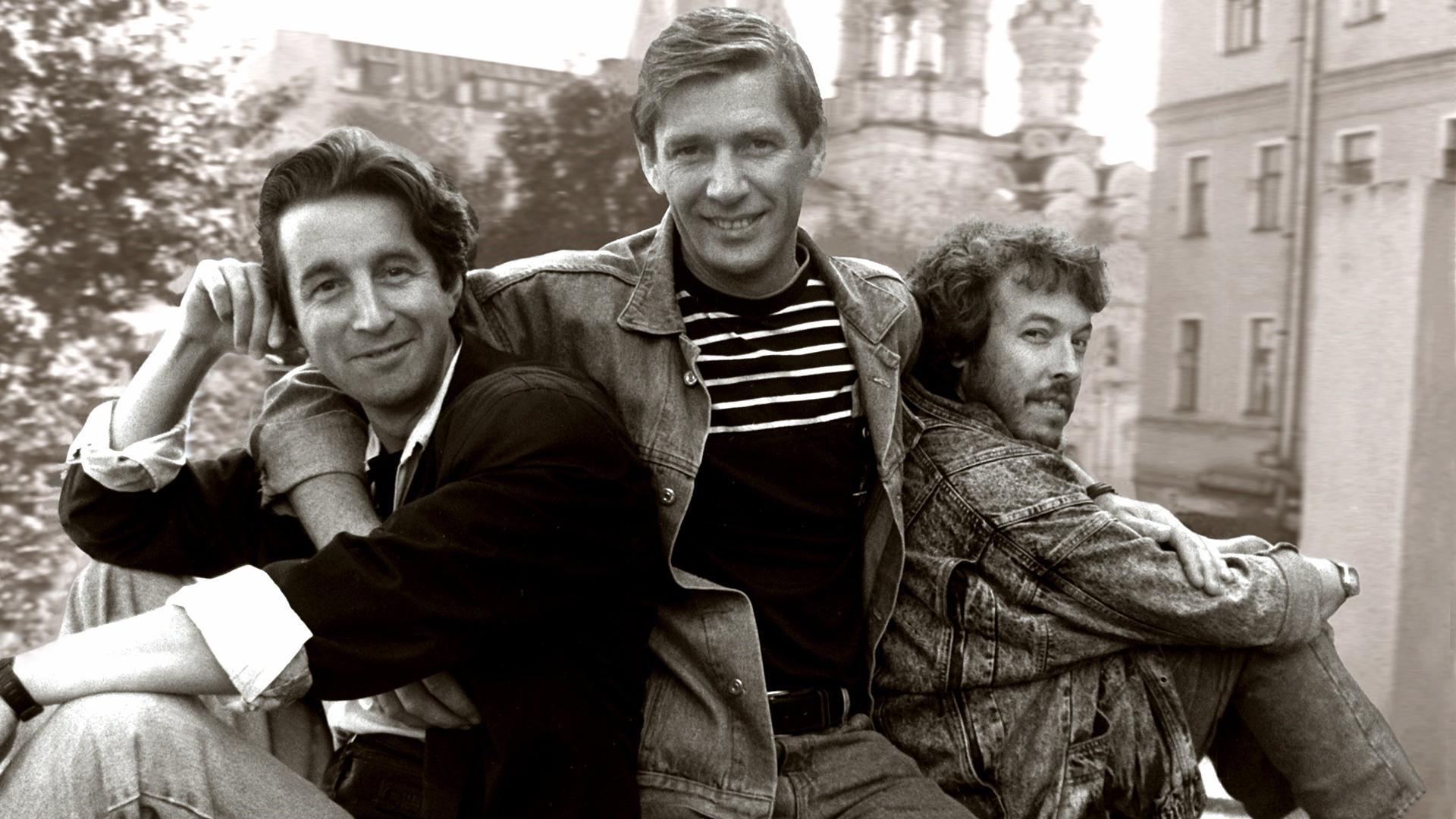 Леонид Ярмольник, Александр Абдулов и Андрей Макаревич* (признан иноагентом по решению Минюста) в начале 90-х  Фото: Igor Gnevashev globallookpress.com