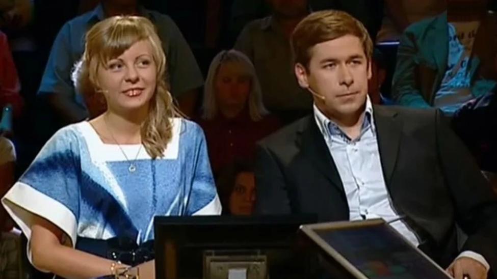 Елена Потанина и Илья Новиков*  Кадр передачи «Кто хочет стать миллионером?»